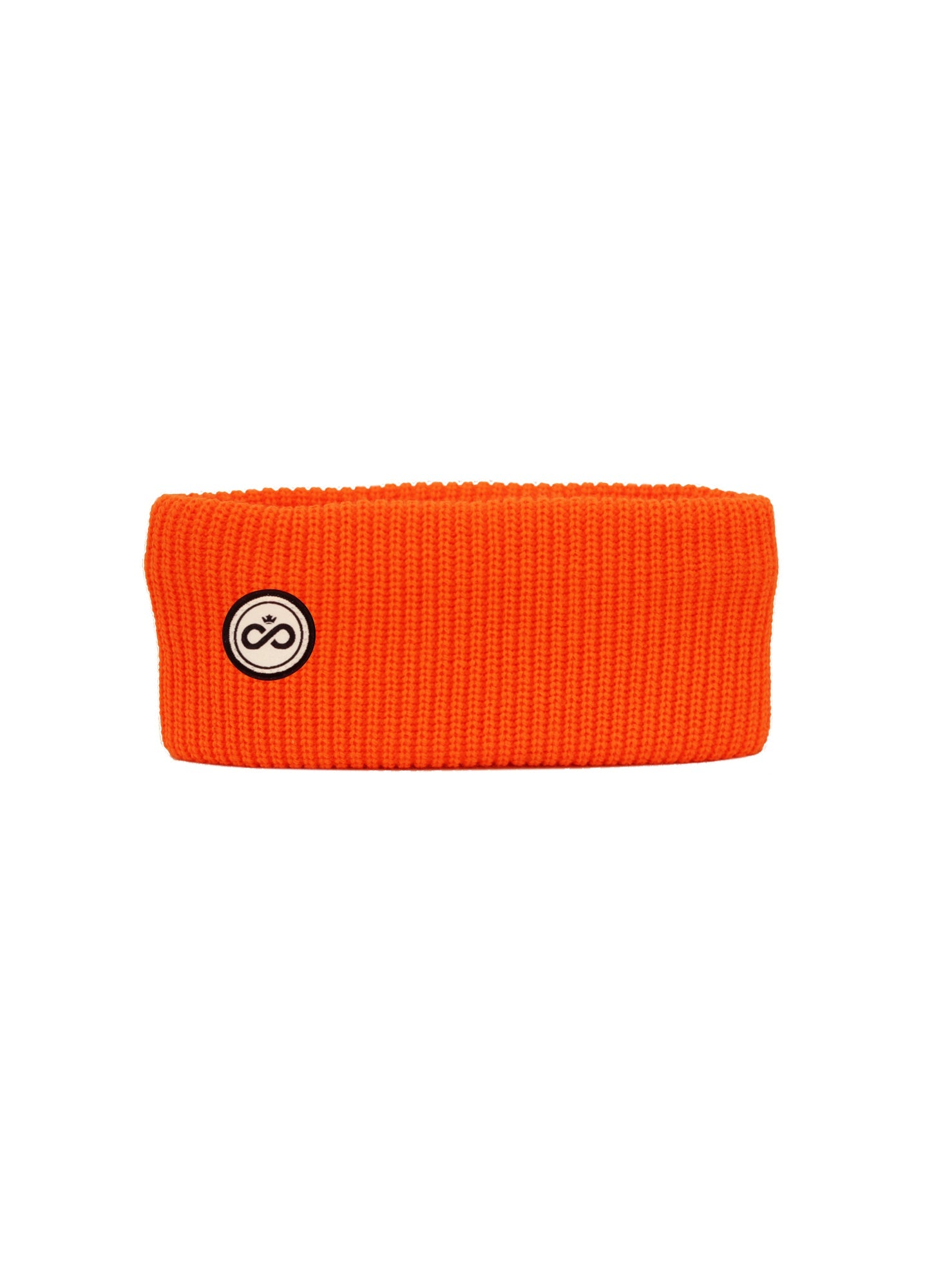 Neon orange Alpine headband - round logo