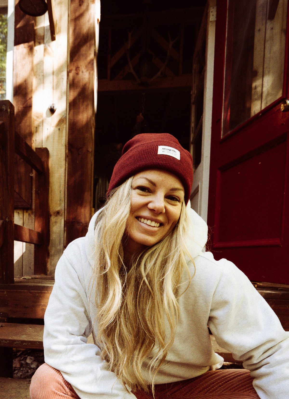 Tuque Héritage cerise - maille fine