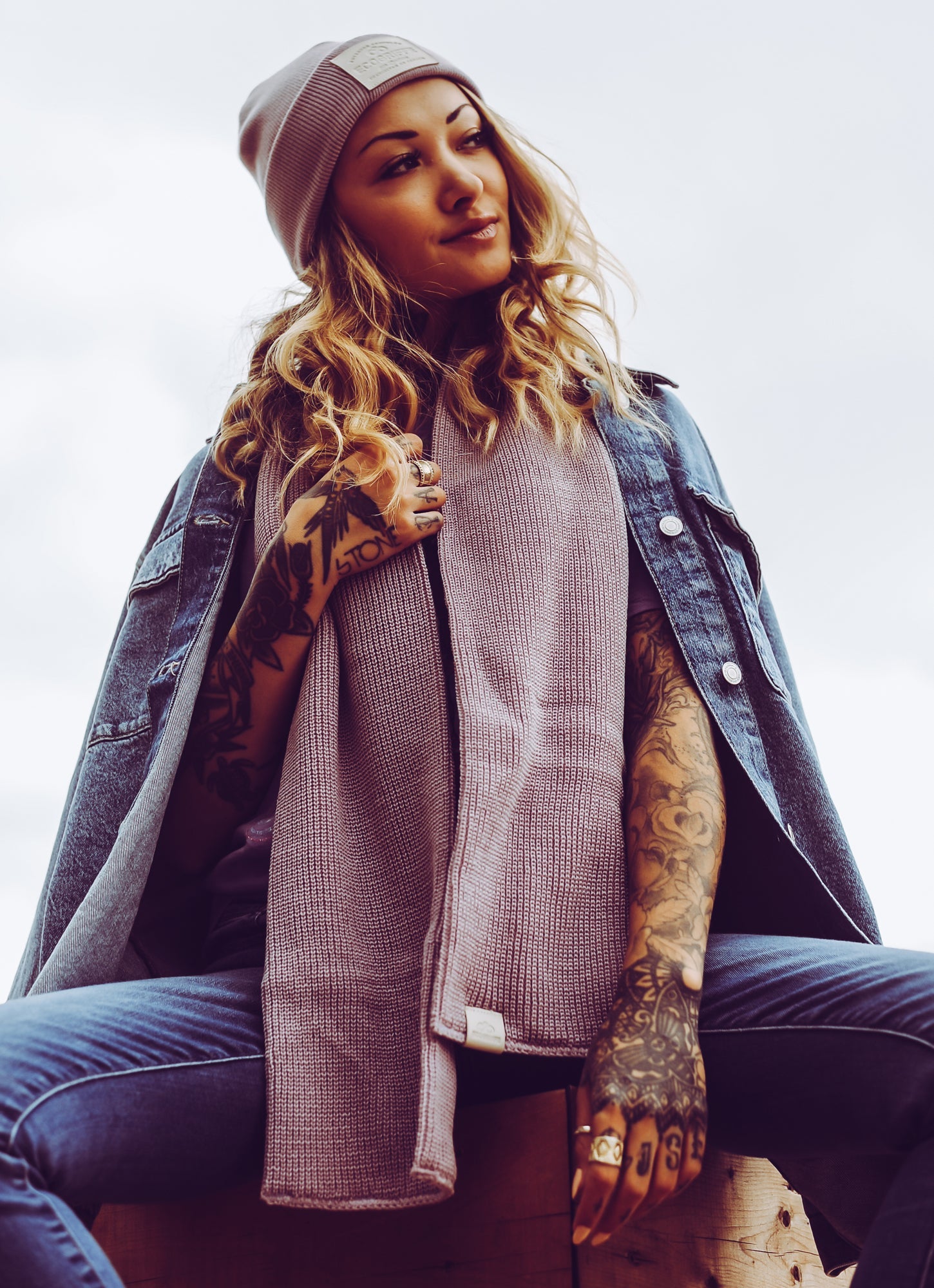 Legend set lavender hat & scarf