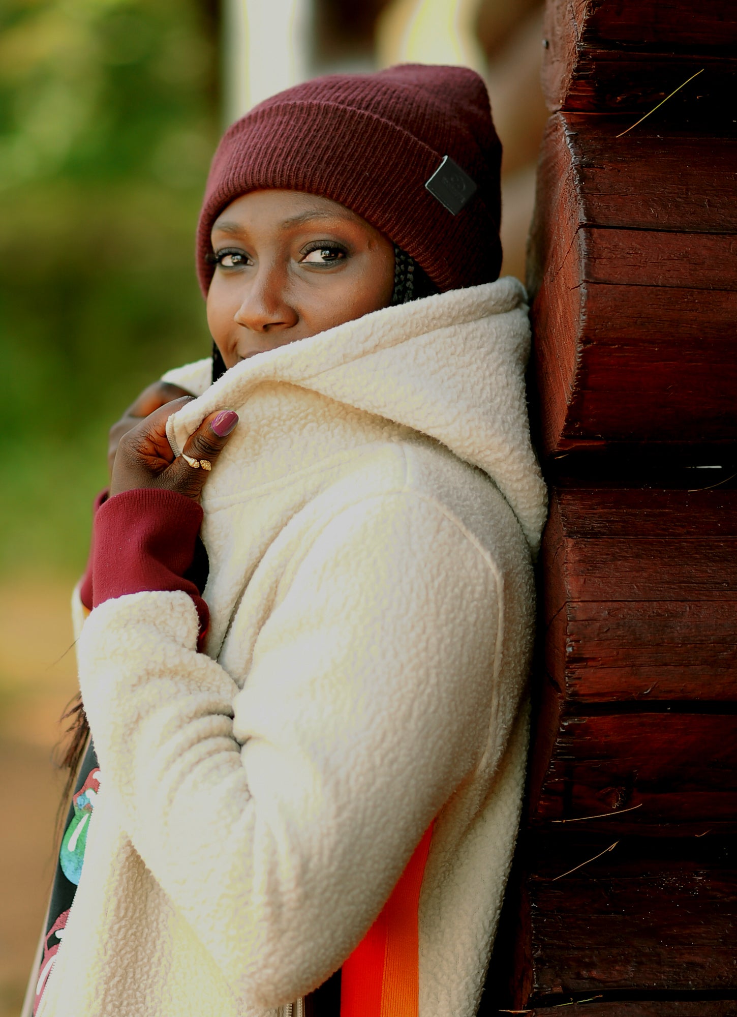 Tuque bordeaux Nordique - cachemire recyclé & laine