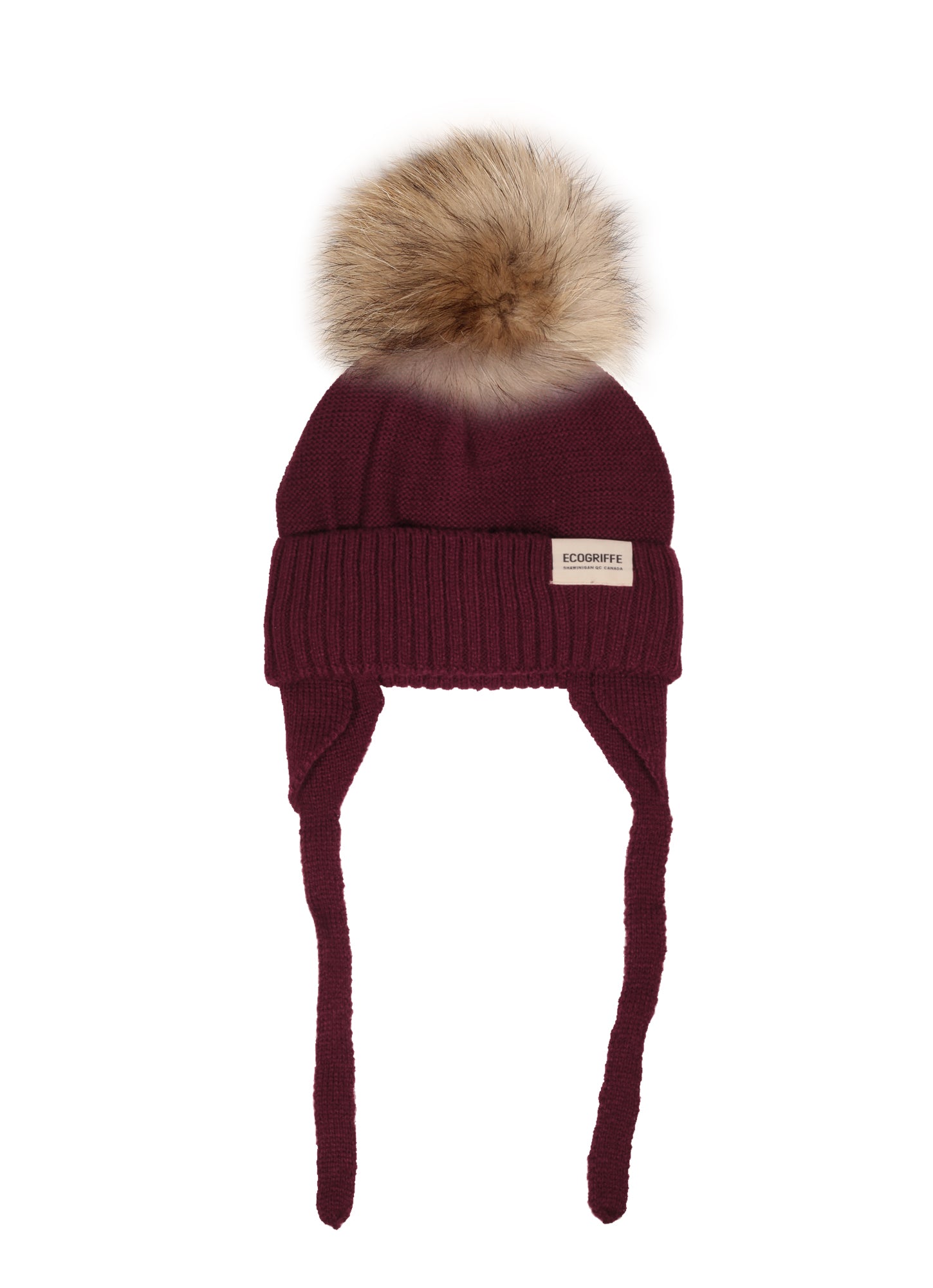 Tuque bourgogne Raton avec pompon