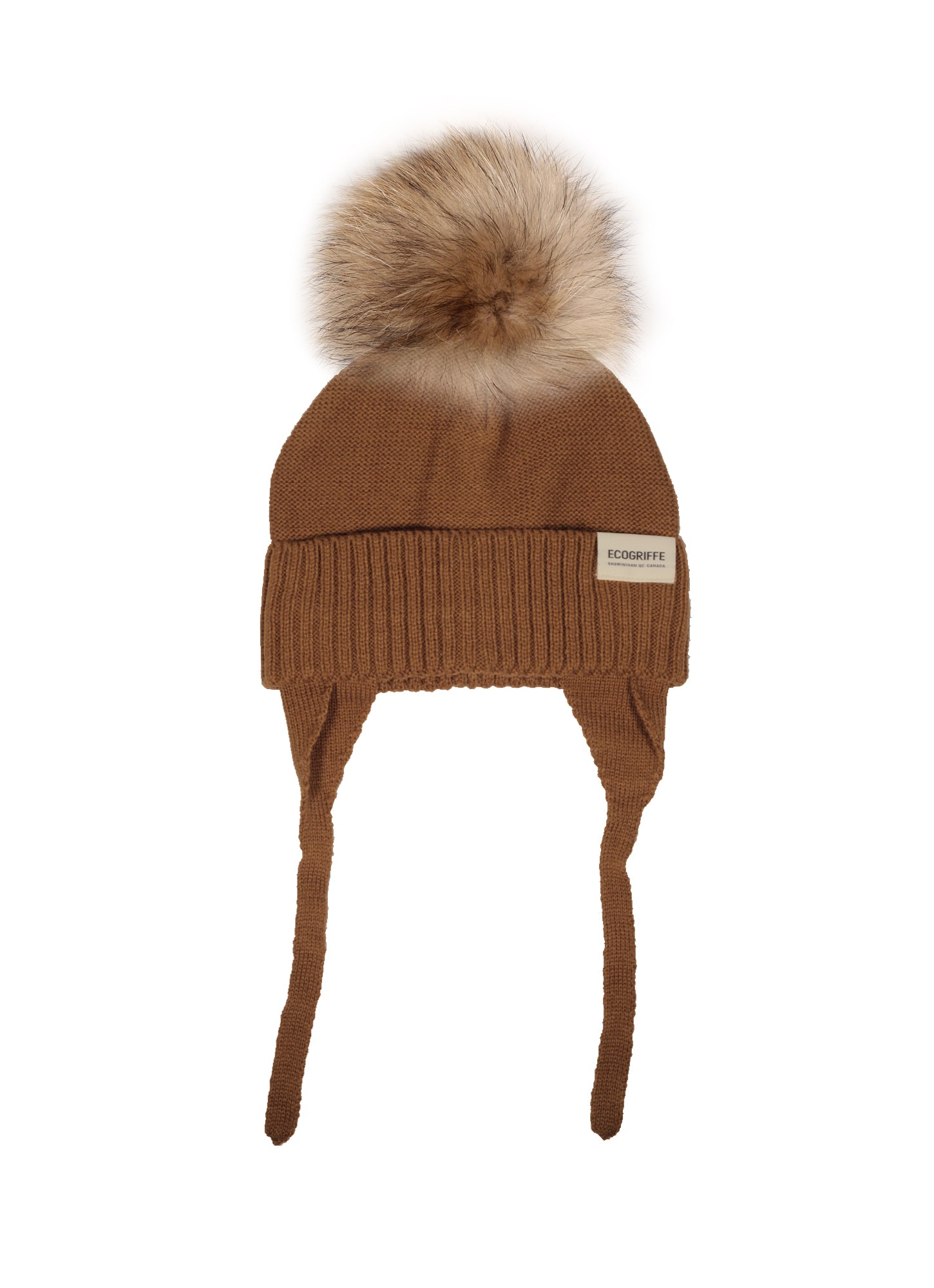 Tuque marron Raton avec pompon