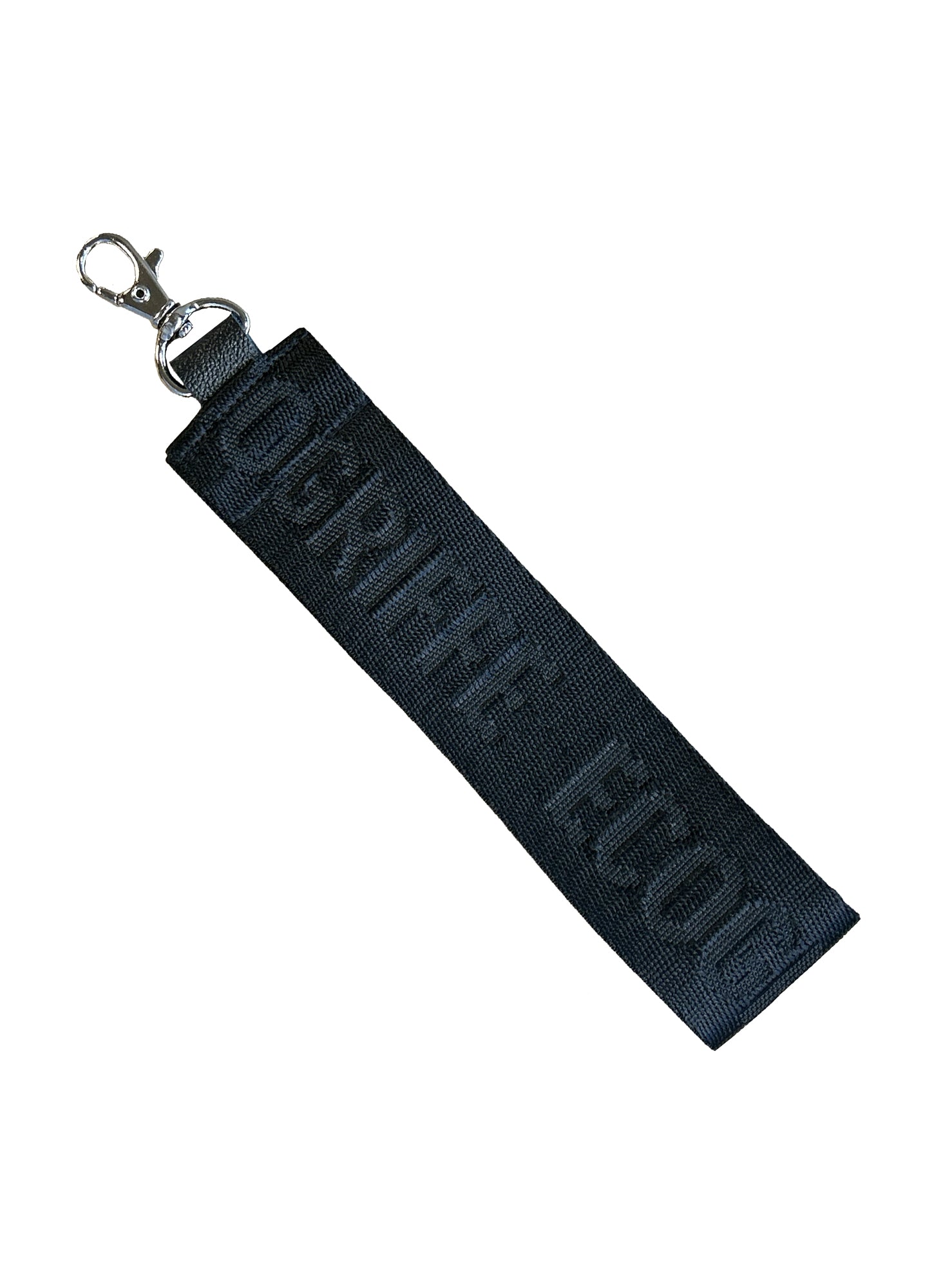 Beige leather strap key ring