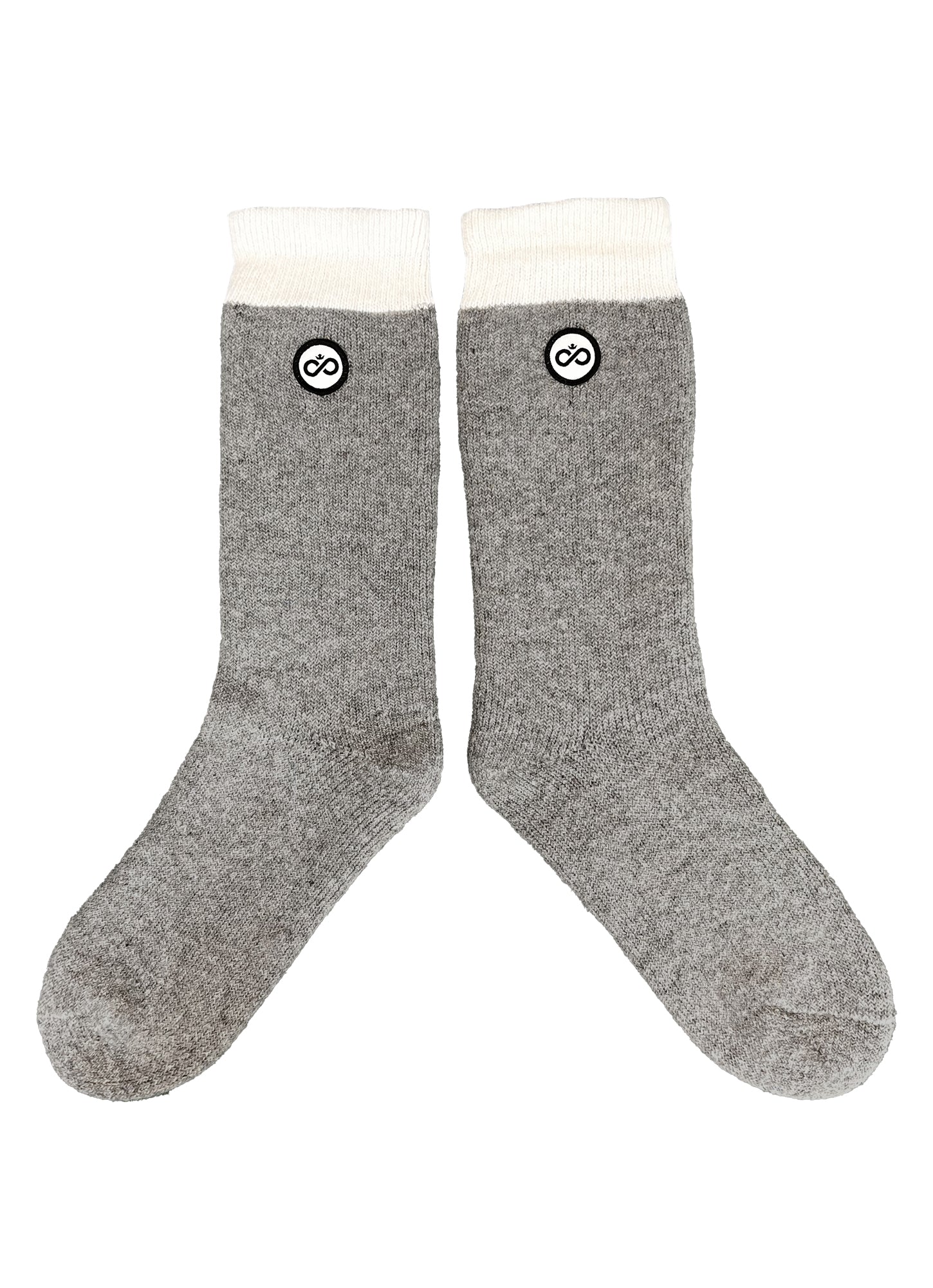 Chaussette Collection Sierra - gris avec bande ivoire